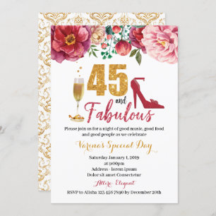 45 et fabuleuse invitation d'anniversaire pour les