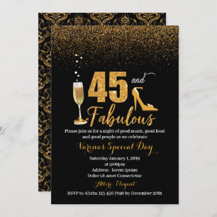 45 et fabuleuse invitation d'anniversaire pour les