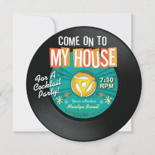 45 Rpm Venez À Mes Invitations De Fête À La Maison