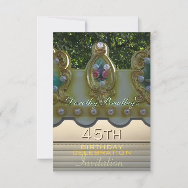 45e anniversaire Carrousel Invitation personnalisé (Devant)