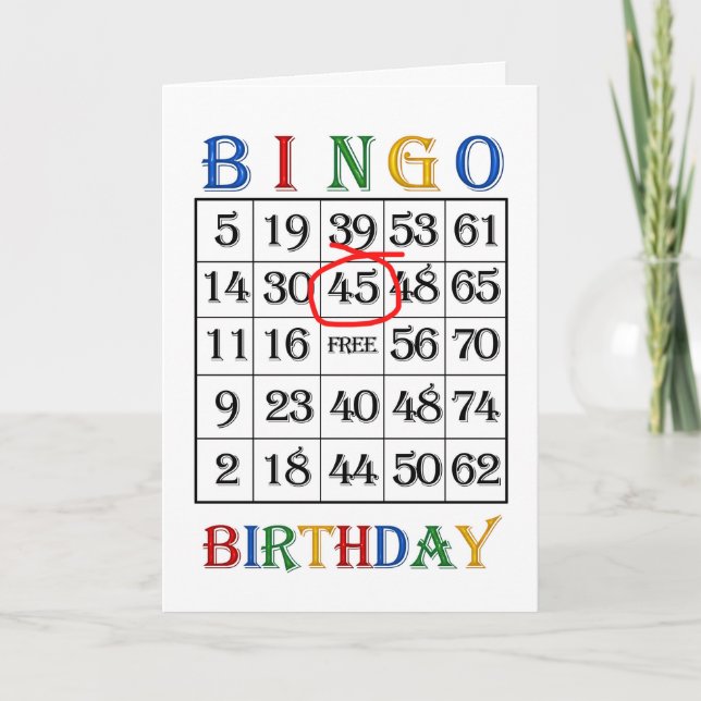 45e anniversaire Carte de bingo (Devant)