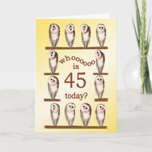45e anniversaire, Carte des chouettes curieux.