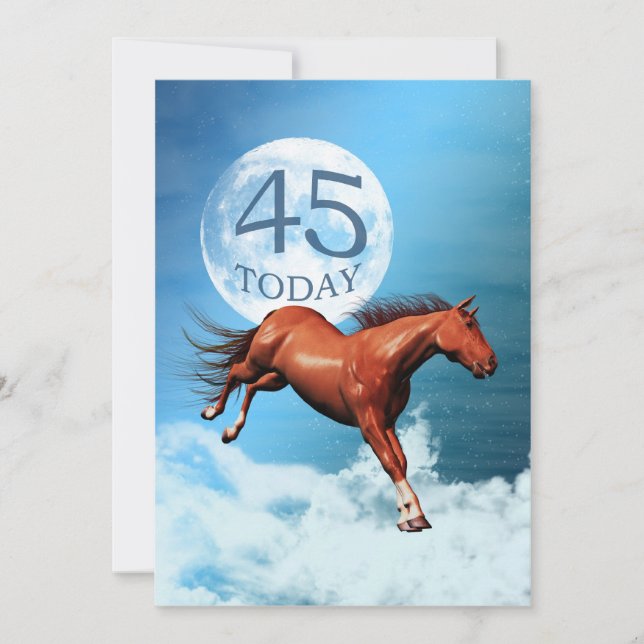 45e anniversaire Esprit cheval invitation de fête (Devant)