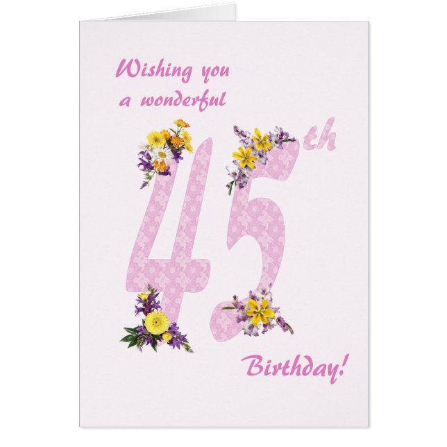 45e anniversaire Fleur numéros décorés (Devant)