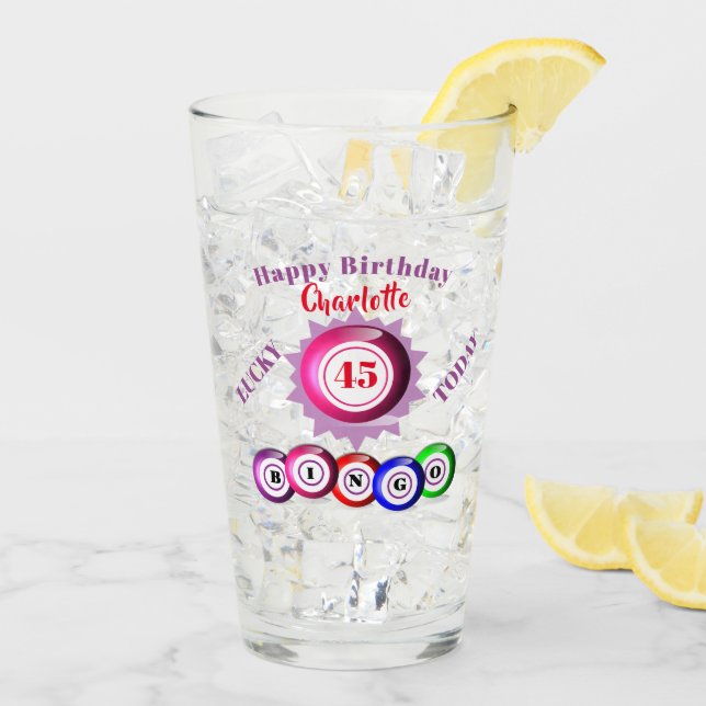 45e anniversaire Funny Bingo Verre à thème (Dos glace)