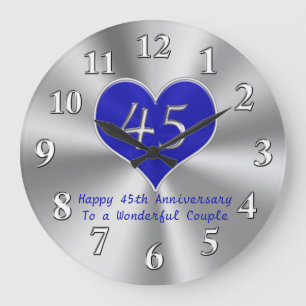 45e anniversaire Horloge VOTRE TEXTE ou garde notr