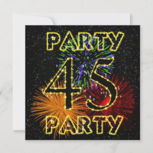 45e anniversaire invitation avec feu d'artifice
