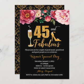 45e anniversaire Invitation pour les femmes