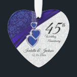 45e anniversaire Mariage Sapphire Keepsaké 3<br><div class="desc">VEUILLEZ LIRE AVANT DE COMMANDER - ⭐ ⭐ ⭐ ⭐ avis ⭐ 5 Étoiles. 65e ou 45e anniversaire de Mariage Sapphire Gardez l'ornement de design prêt pour vous à personnaliser. Peut aussi être utilisé pour d'autres occasions comme un anniversaire, l'amitié, un cadeau de mariage, etc... en changeant simplement le libellé.NOTE...</div>