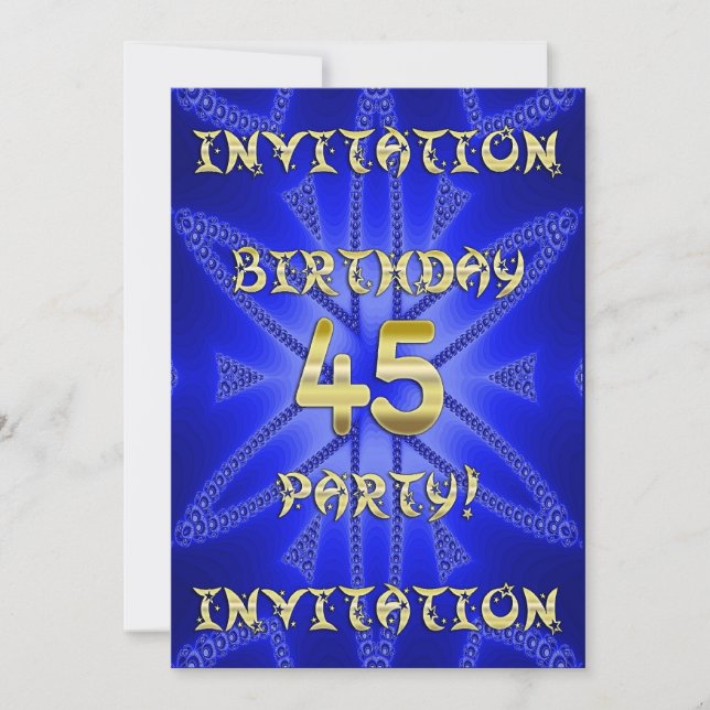 45e invitation de fête d'anniversaire (Devant)