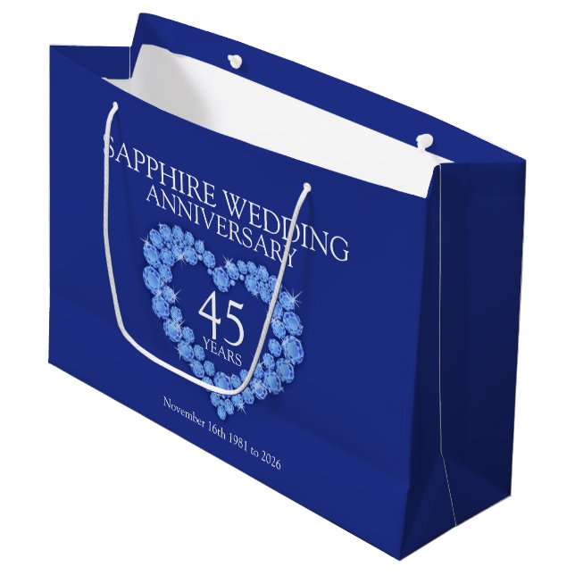 45e saphir mariage anniversaire sac cadeau photo (Devant Angle)