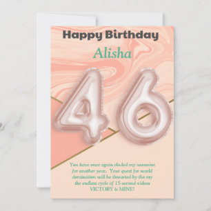 46 ans filles Bonne carte d'anniversaire