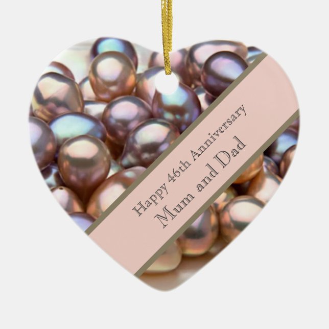 46e anniversaire de Mariage ornement en céramique (Devant)