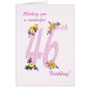 46e anniversaire Fleur numéros décorés