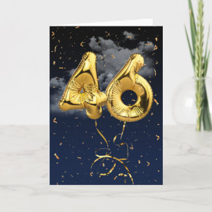 46e Anniversaire Gold Mylar Balloon et carte Confe