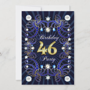 46e anniversaire invitation de fête avec des masse