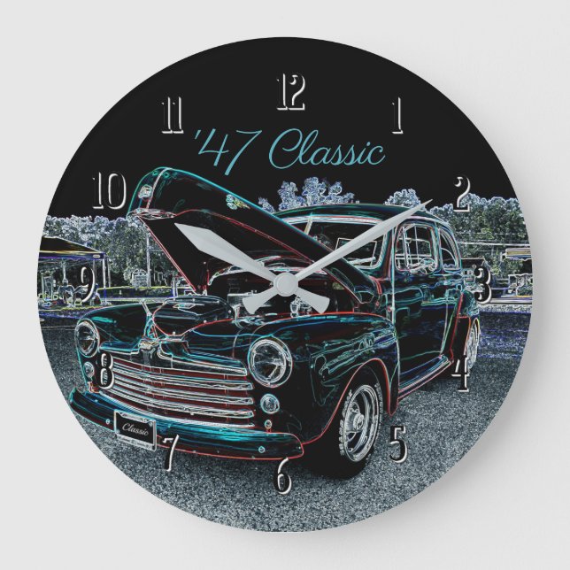 '47 Automobile Classic Round Wall Horloge (Recto)