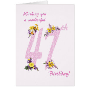 47e anniversaire Fleur numéros décorés