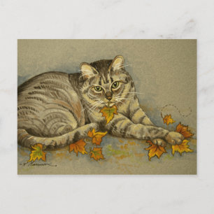 4872 Carte postale Chat d'automne