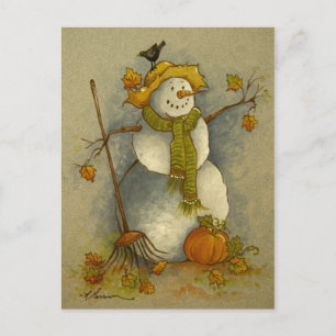 4878 Moisson Carte postale de bonhomme de neige