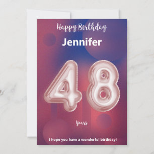 48 ans Joyeuse carte d'anniversaire
