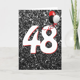48e anniversaire Ballons sur carte Parties scintil