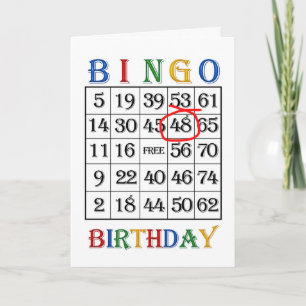 48e anniversaire Carte de Bingo
