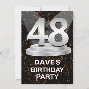 48e anniversaire Invitation de fête Ajouter un nom