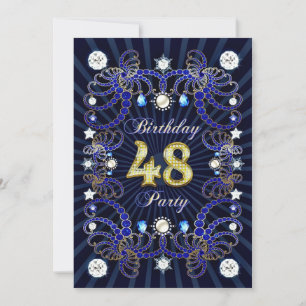 48e anniversaire invitation de fête avec des masse