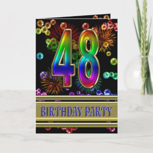 48e fête d'anniversaire Invitation