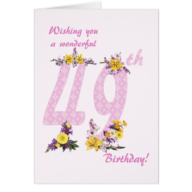 49e anniversaire Fleur Nombre décoré (Devant)