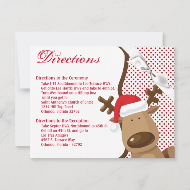 4.25x5.5 Carte de direction Rendez-vous Noël XMAS  (Devant)