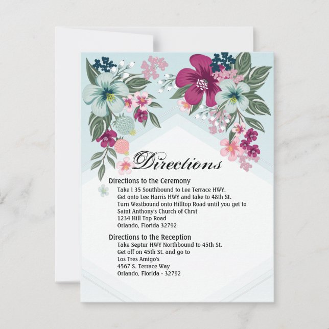 4,25x5,5 Fleur tropicale de la carte de direction  (Devant)