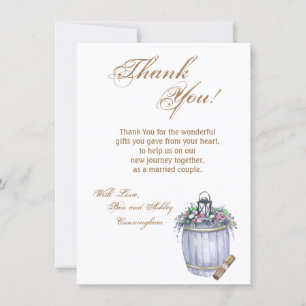 4,5 x 6,25 Cartes de remerciements Mariage campagn