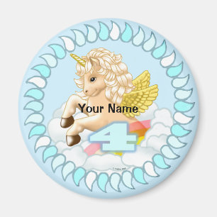 4 ans Anniversaire Unicorn aimant