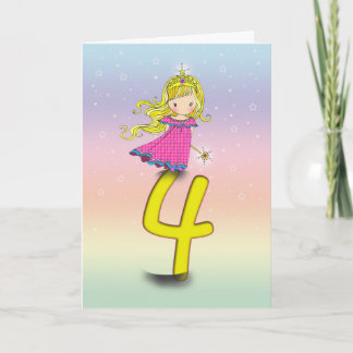 4 ans de carte d'anniversaire de princesse