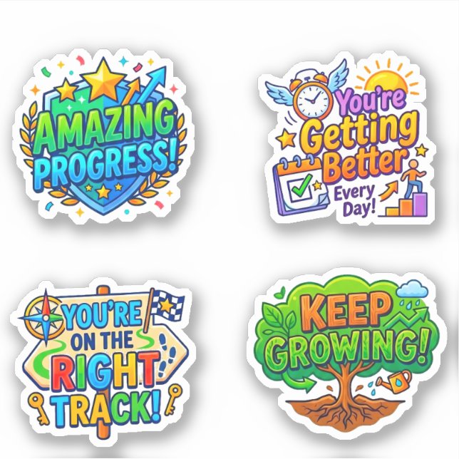 4+ autocollants de motivation pour les enfants (mo (Devant)