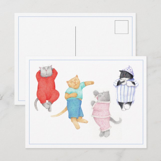 4 CADEAUX EN PAJAMAS Carte postale (Devant / Derrière)