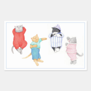 4 CADEAUX EN Stickers Rectangle PAJAMAS