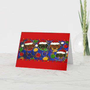 4 Carte de Noël Doxies