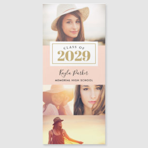 4 Cartes Faire-part de graduation magnétique photo