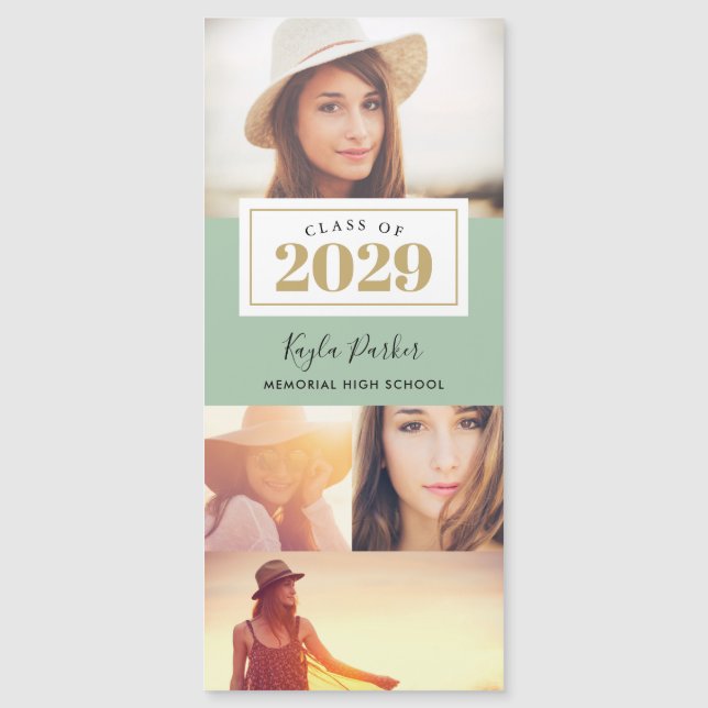 4 Cartes Faire-part de graduation magnétique photo (Devant)