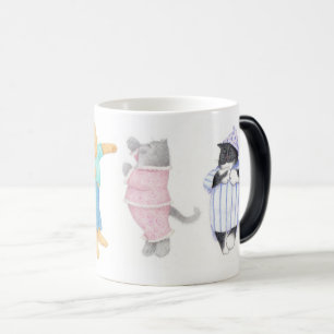 4 CHATS EN PYJAMA Tasse Magique Métamorphose