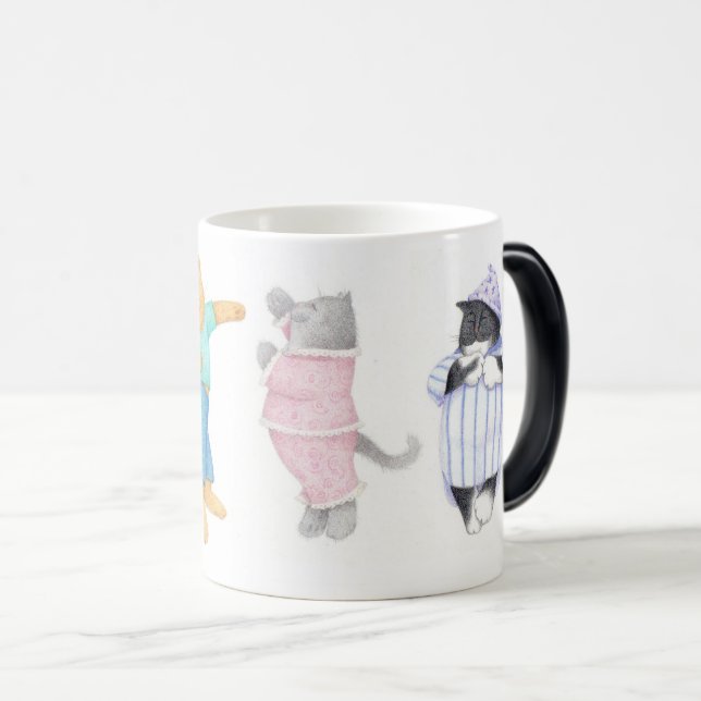 4 CHATS EN PYJAMA Tasse Magique Métamorphose (Devant droit)