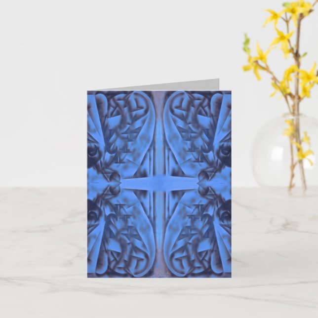 4 chiffres dans la carte Abstraite bleue (Fleur jaune)