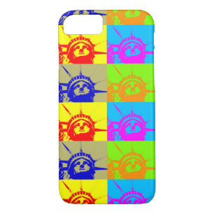 4 Color Pop Art Lady Liberty iPhone 7 Coque