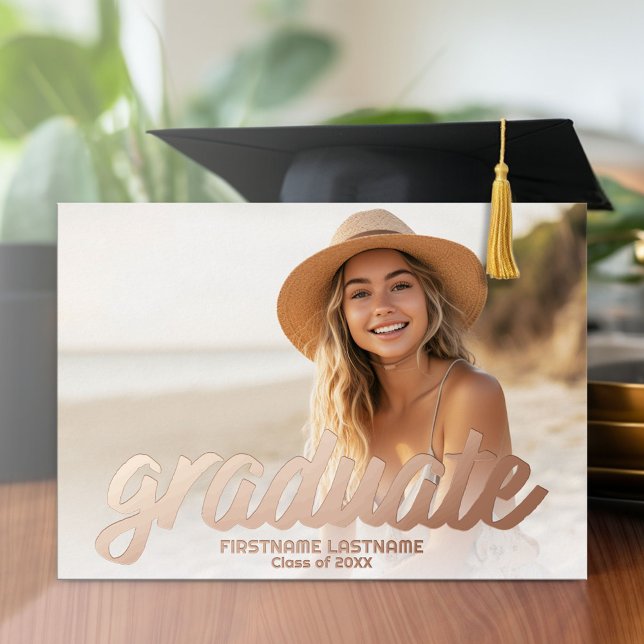 4 Faire-part photo Gold Grad Party (Graduation Party Invitation with Multiple Photos)