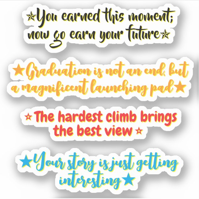4 Graduation Quotes | Inspirational Stickers  (Devant)