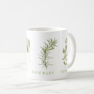 4 HERBES FRAÎCHES Mug blanche