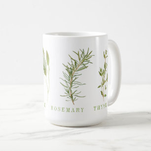 4 HERBES FRAÎCHES Tall White Mug